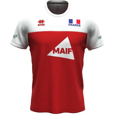 Errea, Unisex, Sportshirt, trikot france brandon aif 2024/25 (M), Weiss, Rot, M Errea, Unisex, Sportshirt, trikot france brandon aif 2024/25 (M), Weiss, Rot, M