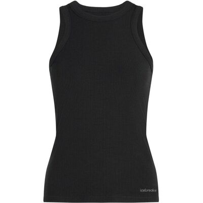 Icebreaker, Damen, Funktionsshirt, W Mer Rib Lotus Tank (XS), Schwarz Icebreaker, Damen, Funktionsshirt, W Mer Rib Lotus Tank (XS), Schwarz