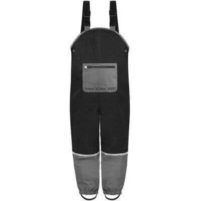 Normani, Unisex, Outdoorhose, Kinder Regenhose mit Hosenträgern „Twisp“ - 9659 (128, 152, 176), Schwarz Normani, Unisex, Outdoorhose, Kinder Regenhose mit Hosenträgern „Twisp“ - 9659 (128, 152, 176), Schwarz