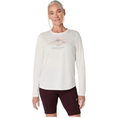 ASICS, Damen, Sportshirt, Fujitrail Logo Langarm-Oberteil Weiss (S), Weiss, S ASICS, Damen, Sportshirt, Fujitrail Logo Langarm-Oberteil Weiss (S), Weiss, S