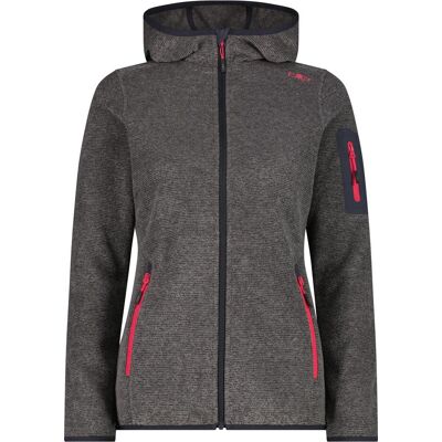 CMP Campagnolo, Damen, Outdoorjacken, Women's Jacket Fix Hood Jacquard Knitted Stripes (42, L), Grau, 42, L CMP Campagnolo, Damen, Outdoorjacken, Women's Jacket Fix Hood Jacquard Knitted Stripes (42, L), Grau, 42, L