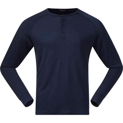 Bergans, Herren, Funktionsshirt, Lysebu Wool Henley (L), Blau, L Bergans, Herren, Funktionsshirt, Lysebu Wool Henley (L), Blau, L