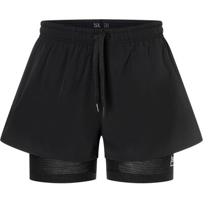 Super Natural, Damen, Sporthose, Women's Double Layer Shorts (S), Schwarz Super Natural, Damen, Sporthose, Women's Double Layer Shorts (S), Schwarz