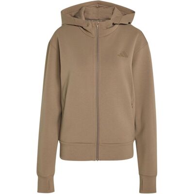Adidas Damen, Pullover, D4T Workout Full Zip Hooded, Beige, (L) Adidas Damen, Pullover, D4T Workout Full Zip Hooded, Beige, (L)