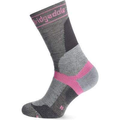 Bridgedale, Damen, Sportsocken, MTB Winter Weight T2 Merino (38 - 40), Pink, Grau Bridgedale, Damen, Sportsocken, MTB Winter Weight T2 Merino (38 - 40), Pink, Grau