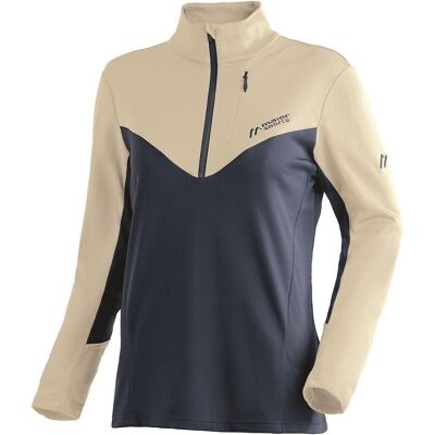 Maier Sports, Damen, Funktionsshirt, Zipshirt Evii (46), Beige, Schwarz, 46 Maier Sports, Damen, Funktionsshirt, Zipshirt Evii (46), Beige, Schwarz, 46