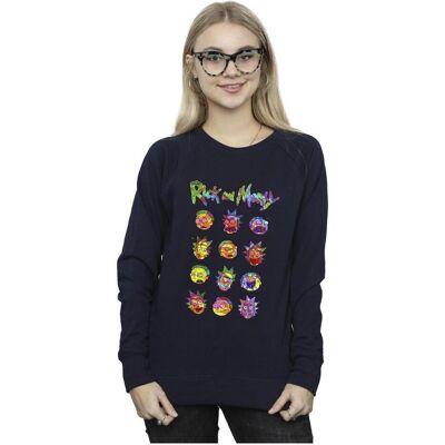 Rick And Morty, Damen, Pullover, Tie Dye Faces Sweatshirt, Blau, (XL) Rick And Morty, Damen, Pullover, Tie Dye Faces Sweatshirt, Blau, (XL)