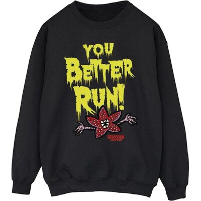 Netflix, Herren, Pullover, Stranger Things You Better Run Sweatshirt, Schwarz, (XL) Netflix, Herren, Pullover, Stranger Things You Better Run Sweatshirt, Schwarz, (XL)