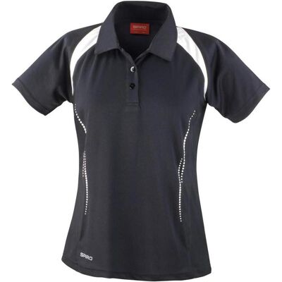 Spiro S177F Schwarz/Weiß XS Polo-Shirt - Performance Spiro S177F Schwarz/Weiß XS Polo-Shirt - Performance
