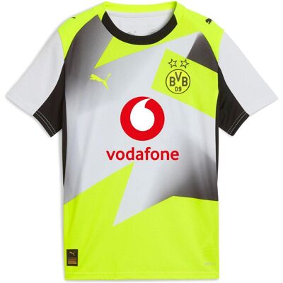 Puma Jungen, Fussballtrikot, BVB Away Jersey Replica Jr with Sponsor (176), Weiss, Schwarz, Gelb, 176 Puma Jungen, Fussballtrikot, BVB Away Jersey Replica Jr with Sponsor (176), Weiss, Schwarz, Gelb, 176