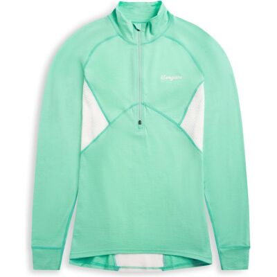 Bergans, Damen, Funktionsshirt, Inner:Pure Merino Half Zip (XL), Grün, Weiss, XL Bergans, Damen, Funktionsshirt, Inner:Pure Merino Half Zip (XL), Grün, Weiss, XL