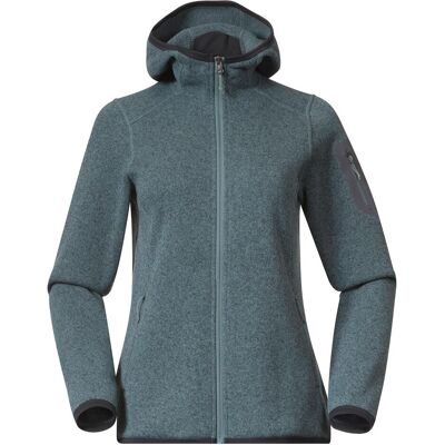 Bergans, Damen, Outdoorjacken, Kamphaug Knitted Hoodie (M), Grau, Grün, M Bergans, Damen, Outdoorjacken, Kamphaug Knitted Hoodie (M), Grau, Grün, M