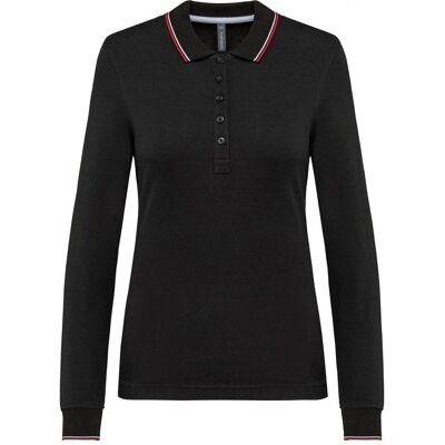 Kariban, Damen, Shirts, Polo-Shirt aus Piqué-Strick langarm, Damen, Rot, Weiss, Schwarz, (S) Kariban, Damen, Shirts, Polo-Shirt aus Piqué-Strick langarm, Damen, Rot, Weiss, Schwarz, (S)