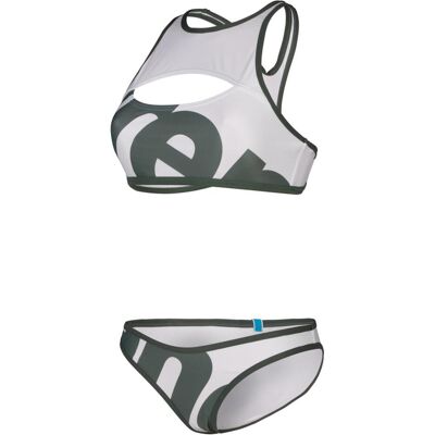 Arena, Damen, Bikinis, W Logo Brassiere Bikini Racer Back, Weiss, Grün, (L) Arena, Damen, Bikinis, W Logo Brassiere Bikini Racer Back, Weiss, Grün, (L)