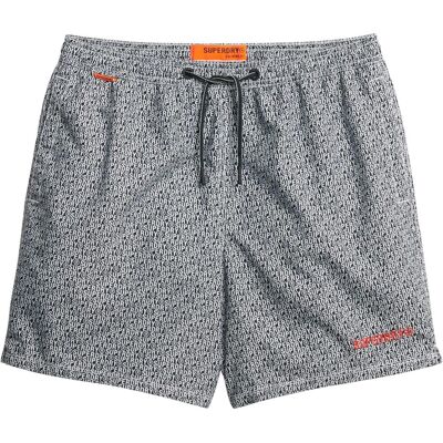 Superdry, Herren, Badehosen, 43cm lange Badeshorts mit durchgehendem Print, Schwarz, Mehrfarbig, (S) Superdry, Herren, Badehosen, 43cm lange Badeshorts mit durchgehendem Print, Schwarz, Mehrfarbig, (S)