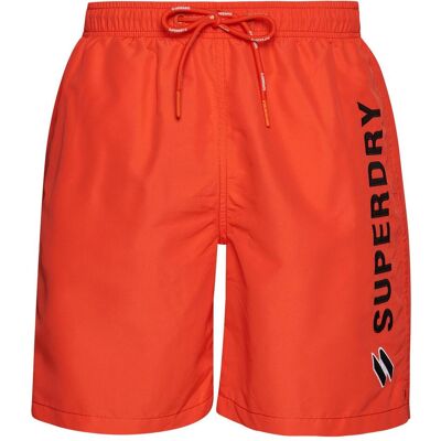 Superdry, Herren, Badehosen, Code Applque 19inch Swim Short, Orange, (M) Superdry, Herren, Badehosen, Code Applque 19inch Swim Short, Orange, (M)