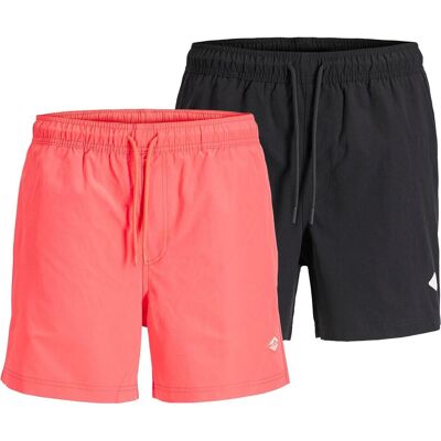 Jack & Jones, Herren, Badehosen, Badeshorts Sportlich Bequem sitzend JPSTMAUI TROPIC SOLID SWIM SHORTS MP 2P, Orange, Rosa, Mehrfarbig, (M) Jack & Jones, Herren, Badehosen, Badeshorts Sportlich Bequem sitzend JPSTMAUI TROPIC SOLID SWIM SHORTS MP 2P, Orange, Rosa, Mehrfarbig, (M)