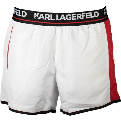 Karl Lagerfeld, Herren, Badehosen, Bianco Poliestere Men Swim Boxer, Weiss, (S) Karl Lagerfeld, Herren, Badehosen, Bianco Poliestere Men Swim Boxer, Weiss, (S)