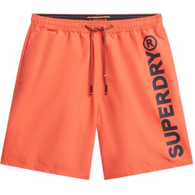 Superdry, Herren, Badehosen, 43,2 cm Sport-Badeshorts mit Grafik, Rot, Orange, (S) Superdry, Herren, Badehosen, 43,2 cm Sport-Badeshorts mit Grafik, Rot, Orange, (S)