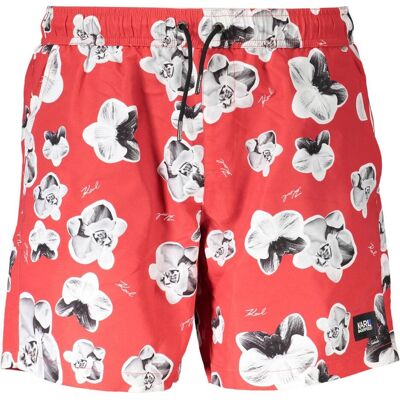 Karl Lagerfeld, Herren, Shorts, Red Polyester Men's Swim Trunk, Rot, (XL) Karl Lagerfeld, Herren, Shorts, Red Polyester Men's Swim Trunk, Rot, (XL)