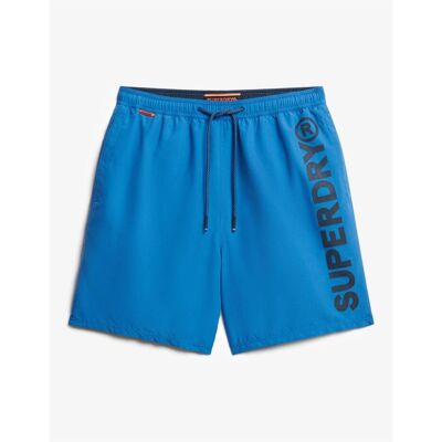 Superdry, Herren, Badehosen, 43,2 cm Sport-Badeshorts mit Grafik, Blau, (S) Superdry, Herren, Badehosen, 43,2 cm Sport-Badeshorts mit Grafik, Blau, (S)