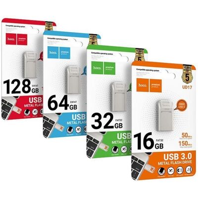 Hoco Memory cards pendrive USB A + USB C UD17 64GB USB3.0 (64 GB, USB-A, USB-C), USB Stick, Grau, Silber Hoco Memory cards pendrive USB A + USB C UD17 64GB USB3.0 (64 GB, USB-A, USB-C), USB Stick, Grau, Silber