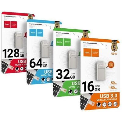 Hoco Memory cards pendrive USB A + USB C UD17 128GB USB3.0 (128 GB, USB-C), USB Stick, Grau, Silber Hoco Memory cards pendrive USB A + USB C UD17 128GB USB3.0 (128 GB, USB-C), USB Stick, Grau, Silber
