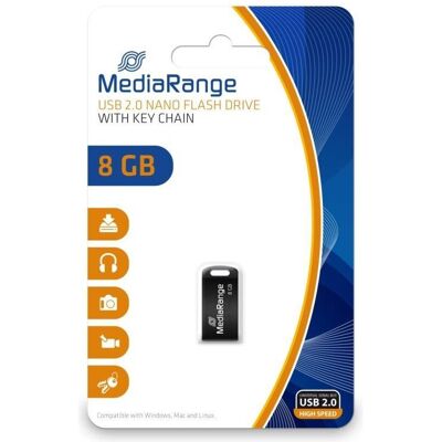 MediaRange MEMORY DRIVE FLASH USB2 8GB/MR920 (8 GB, USB-A), USB Stick, Schwarz MediaRange MEMORY DRIVE FLASH USB2 8GB/MR920 (8 GB, USB-A), USB Stick, Schwarz
