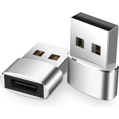 PowerGuard USB C auf USB 2.0 Adapter (USB-A, USB-C), USB Adapter, Silber PowerGuard USB C auf USB 2.0 Adapter (USB-A, USB-C), USB Adapter, Silber