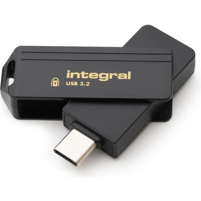 Integral 128GB USB-C 3.2 Flash Laufwerk - Schwarz, Gold Integral 128GB USB-C 3.2 Flash Laufwerk - Schwarz, Gold
