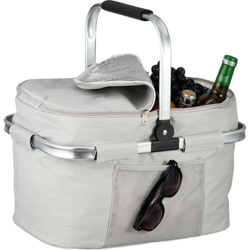 Relaxdays, Einkaufshilfe, Einkaufskorb, Grau