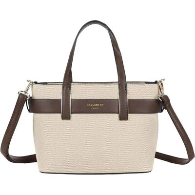 Gallantry, Damen, Tasche, Damen Shopper Stoff mit Doppelgriff, Braun, Beige Gallantry, Damen, Tasche, Damen Shopper Stoff mit Doppelgriff, Braun, Beige
