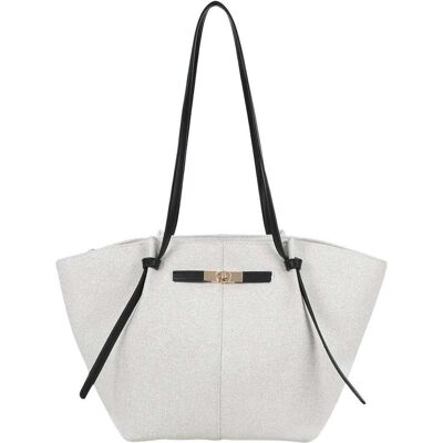 Gallantry, Damen, Tasche, Damen Shopper genarbt lange Henkel Drehverschluss, Schwarz Gallantry, Damen, Tasche, Damen Shopper genarbt lange Henkel Drehverschluss, Schwarz
