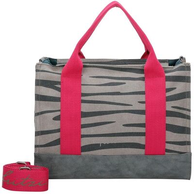 Fritzi aus Preußen, Damen, Handtasche, Canvas Handtasche 40 cm, Pink, Grau, Mehrfarbig Fritzi aus Preußen, Damen, Handtasche, Canvas Handtasche 40 cm, Pink, Grau, Mehrfarbig