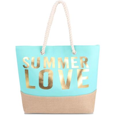 Normani, Unisex, Tasche, Sommer-Umhängetasche, Strandtasche, Gold, Türkis, (17 l) Normani, Unisex, Tasche, Sommer-Umhängetasche, Strandtasche, Gold, Türkis, (17 l)
