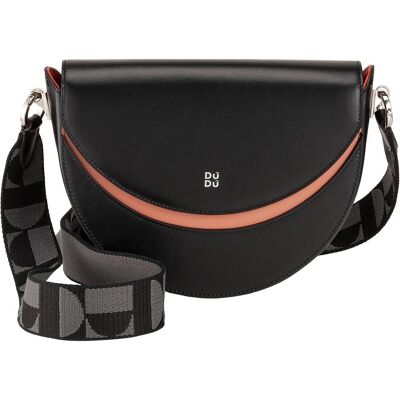 Dudu, Damen, Handtasche, Schultertasche Leder 23 cm, Schwarz Dudu, Damen, Handtasche, Schultertasche Leder 23 cm, Schwarz