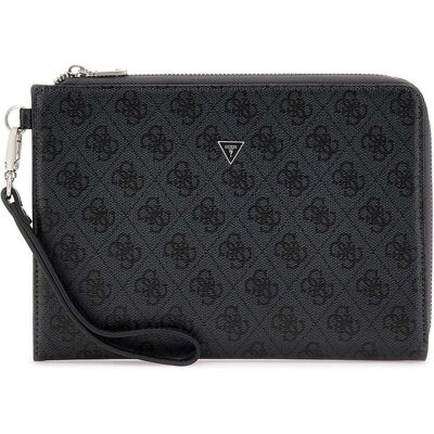 Guess Damen, Handtasche, Bath Medium Clutch, Grau, Schwarz Guess Damen, Handtasche, Bath Medium Clutch, Grau, Schwarz