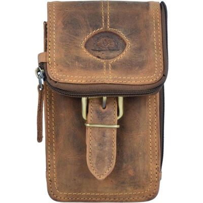 Greenburry, Unisex, Bauchtasche, Vintage Gürteltasche Leder 10 cm, Braun Greenburry, Unisex, Bauchtasche, Vintage Gürteltasche Leder 10 cm, Braun