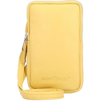 Greenburry, Handtasche, Nappa Handytasche Leder 10,5 cm, Gelb Greenburry, Handtasche, Nappa Handytasche Leder 10,5 cm, Gelb