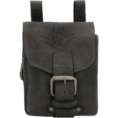 Greenburry, Herren, Bauchtasche, Vintage Gürteltasche Leder 15 cm, Schwarz Greenburry, Herren, Bauchtasche, Vintage Gürteltasche Leder 15 cm, Schwarz