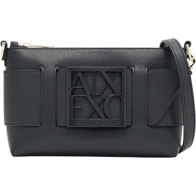 Armani Exchange Damen, Handtasche, Susie Schultertasche 20 cm, Schwarz Armani Exchange Damen, Handtasche, Susie Schultertasche 20 cm, Schwarz
