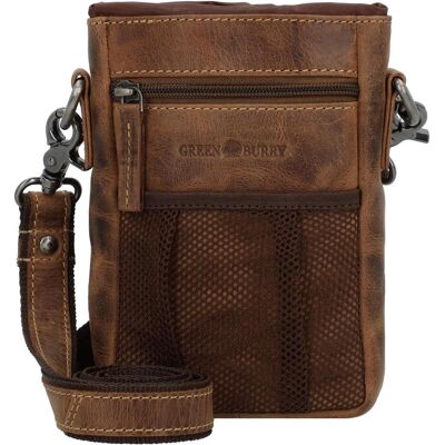 Greenburry, Unisex, Handtasche, Vintage Mini Bag Umhängetasche Leder 13 cm, Braun Greenburry, Unisex, Handtasche, Vintage Mini Bag Umhängetasche Leder 13 cm, Braun