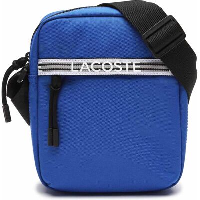 Lacoste, Herren, Handtasche, Neocroc Canvas Vertical Zip Crossbody Bag, Blau, Weiss Lacoste, Herren, Handtasche, Neocroc Canvas Vertical Zip Crossbody Bag, Blau, Weiss