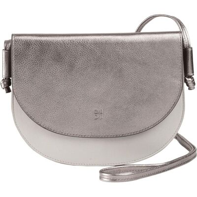Dudu, Handtasche, Umhängetasche Leder 18.5 cm, Silber Dudu, Handtasche, Umhängetasche Leder 18.5 cm, Silber