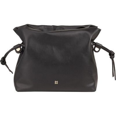 Dudu, Damen, Handtasche, Umhängetasche Leder 26 cm, Schwarz, Rosa Dudu, Damen, Handtasche, Umhängetasche Leder 26 cm, Schwarz, Rosa