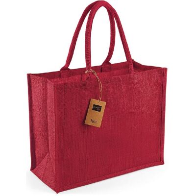 Westford Mill, Unisex, Tasche, Jute Classic Shopper, Rot, (21 l) Westford Mill, Unisex, Tasche, Jute Classic Shopper, Rot, (21 l)