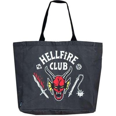 Cerdá, Unisex, Tasche, Stranger Things Tragetasche Hellfire Club XL, Schwarz Cerdá, Unisex, Tasche, Stranger Things Tragetasche Hellfire Club XL, Schwarz
