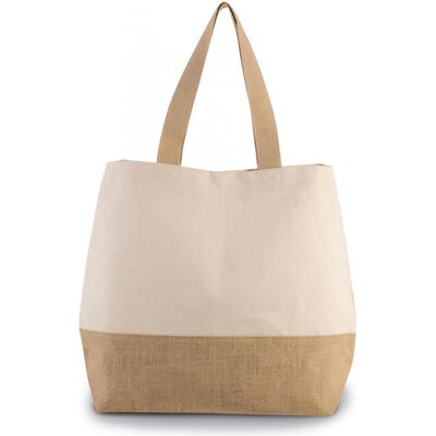 Kimood, Tasche, Tote bag Baumwolltuch und Jute, Braun Kimood, Tasche, Tote bag Baumwolltuch und Jute, Braun