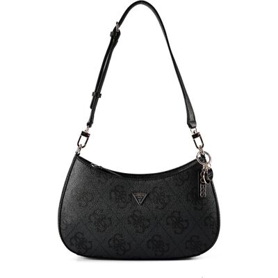 Guess Damen, Handtasche, Noelle II Top Zipper Shoulder Bag, Grau, Schwarz Guess Damen, Handtasche, Noelle II Top Zipper Shoulder Bag, Grau, Schwarz
