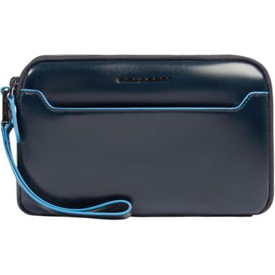 Piquadro, Herren, Handtasche, Blue Square - Leder Clutch, Blau Piquadro, Herren, Handtasche, Blue Square - Leder Clutch, Blau